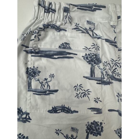 Chico's Blue White Toile Print Art-to-Wear Cropped Wide Leg Pants Coastal Size 3 - Picture 9 of 9